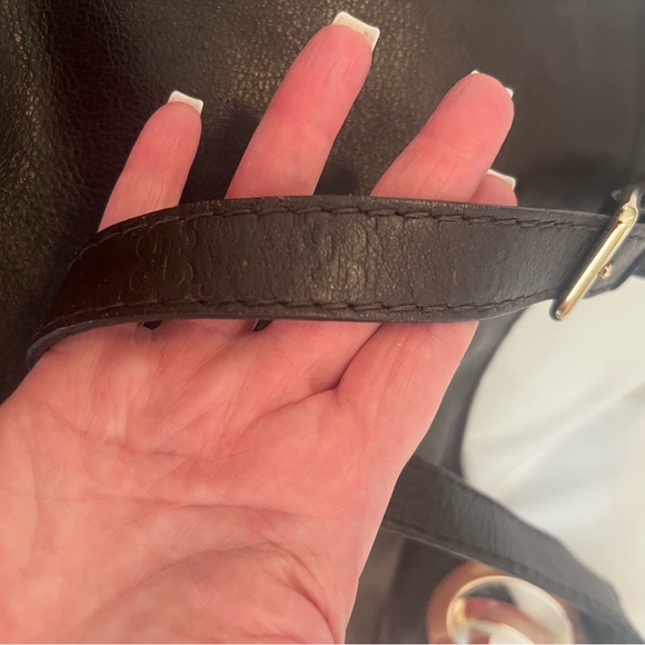 Gucci dark brown  Leather Shoulder Bag with gold GG accents - Picture 7 of 14